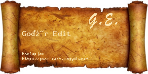Goór Edit névjegykártya